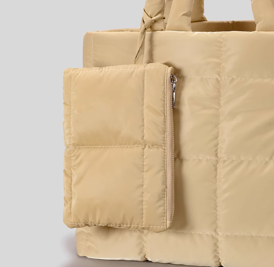 Modern Khaki Puffer Shopper