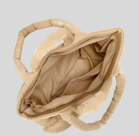 Modern Khaki Puffer Shopper