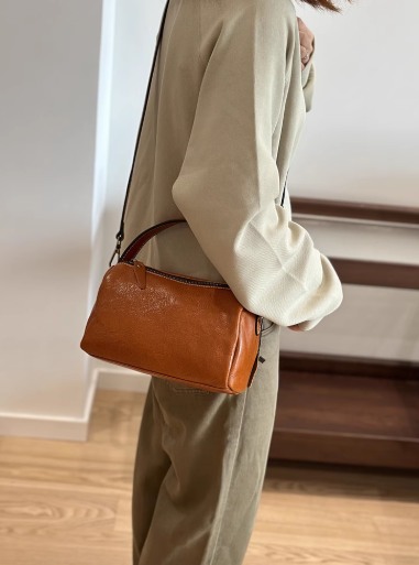 Luxe Brown Mini Square Bag