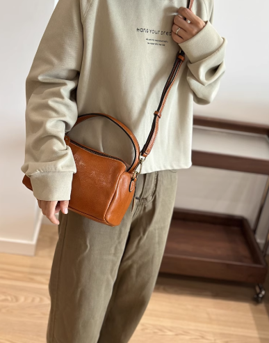 Luxe Brown Mini Square Bag