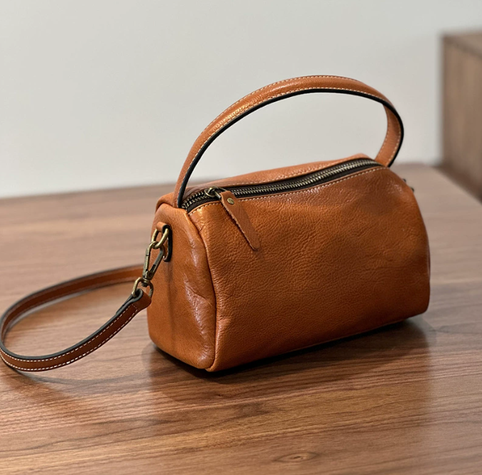 Luxe Brown Mini Square Bag