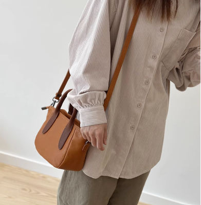 Soft Brown Chic Leather Tote