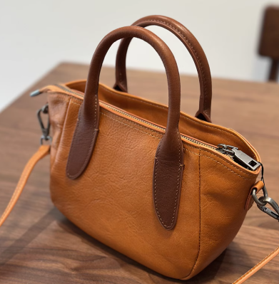 Soft Brown Chic Leather Tote