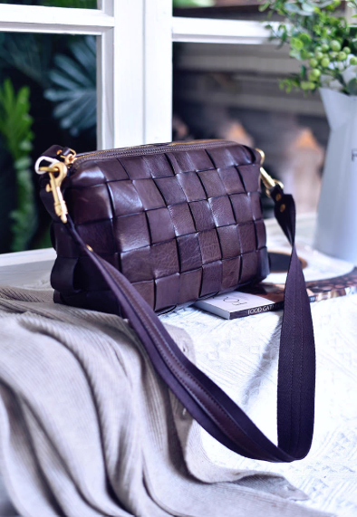 Luxe Coffe Weave Leather Bag