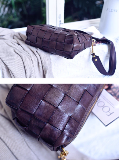 Luxe Coffe Weave Leather Bag