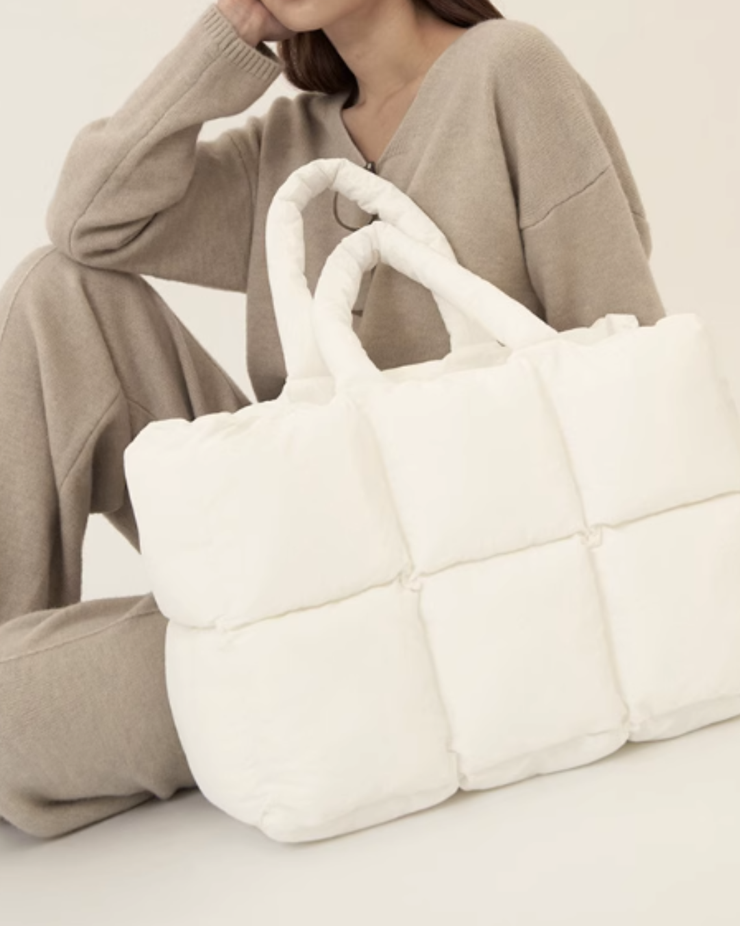 Maison White Puffer Bag