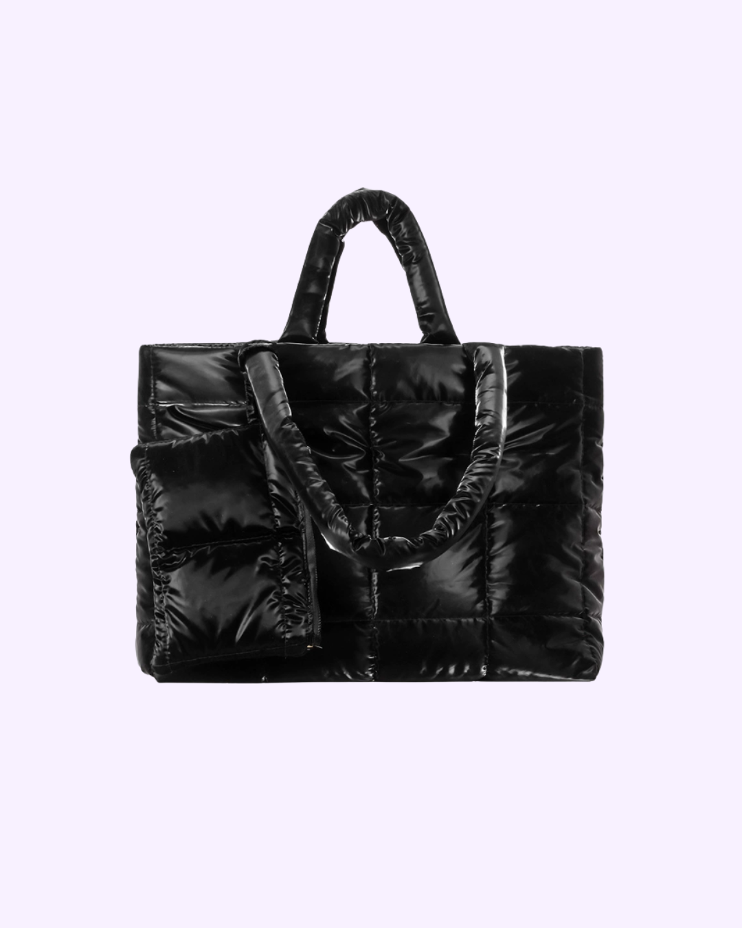 Modern Black Puffer Shopper