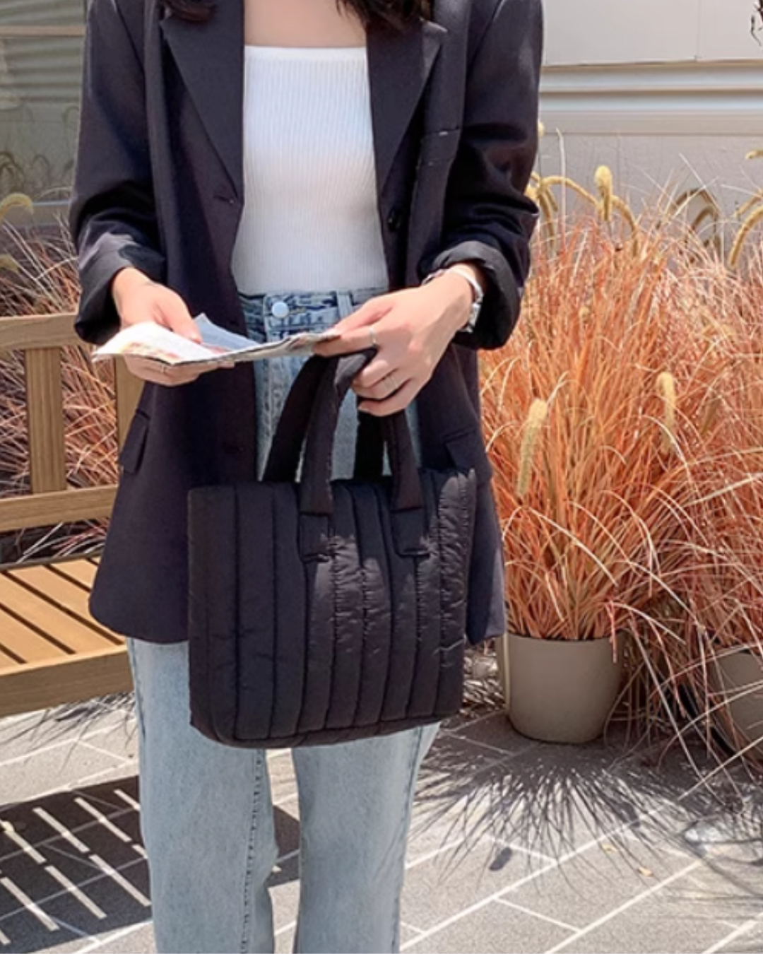 Urban Black Puffer Mini Tote