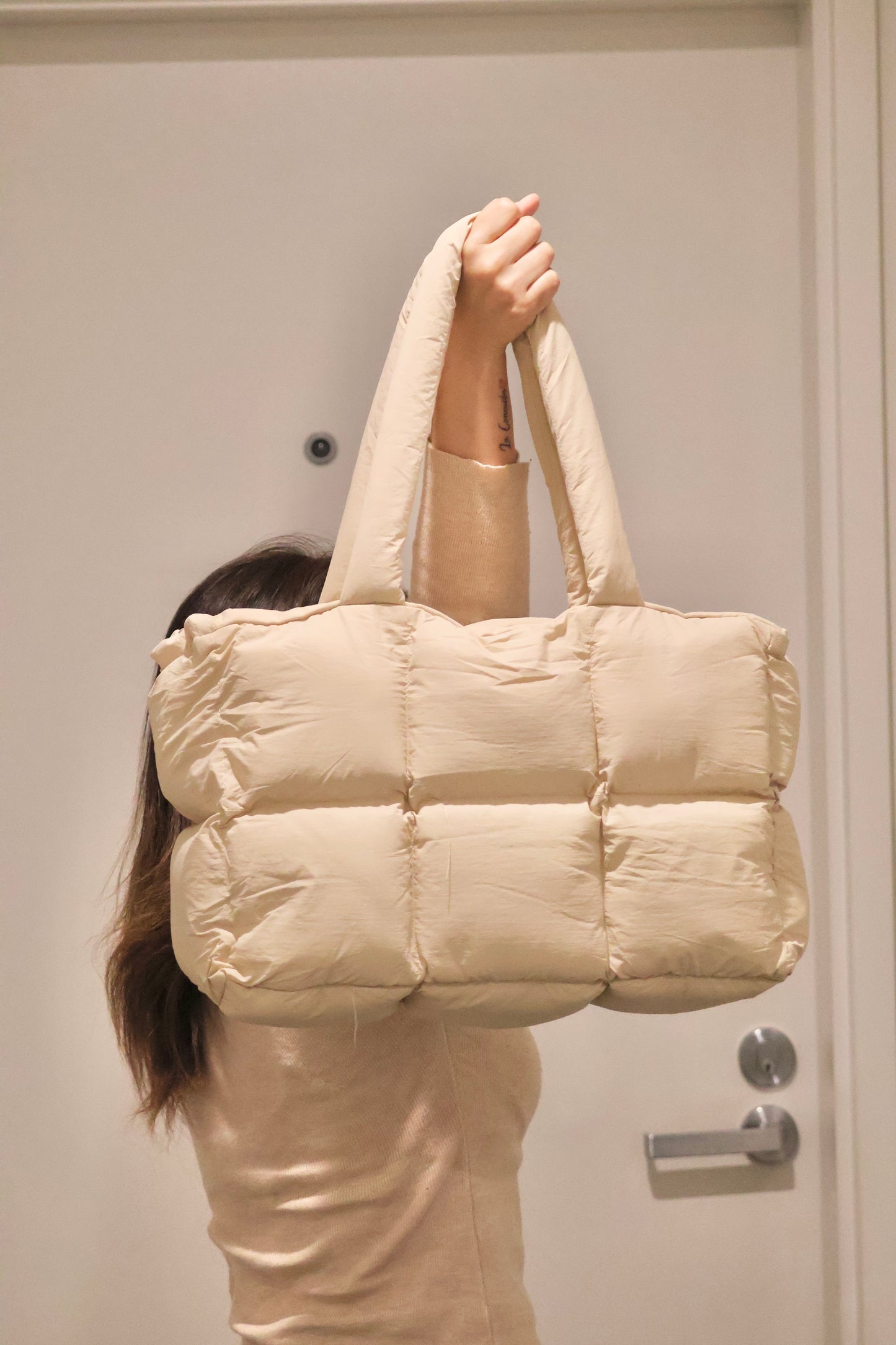 Maison Beige Puffer Bag