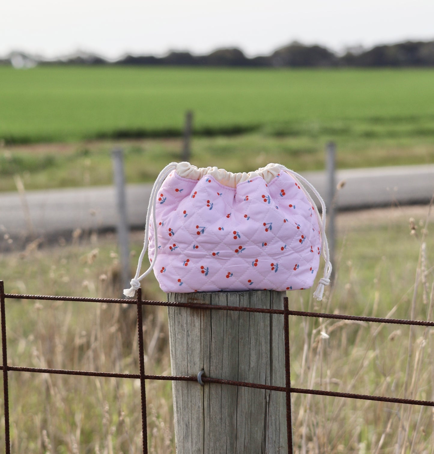 Mini Cherry Quilted Tote