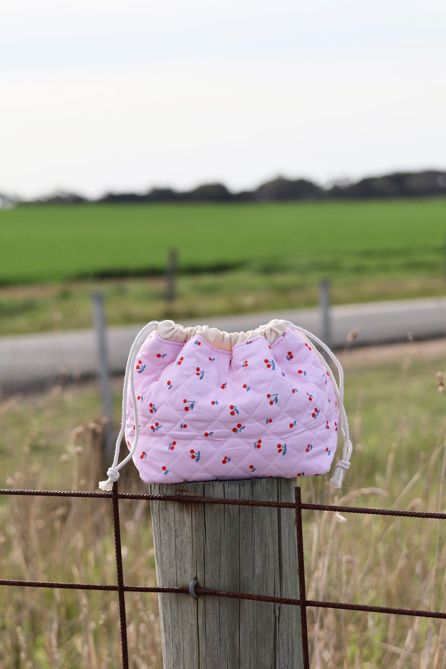 Mini Cherry Quilted Tote