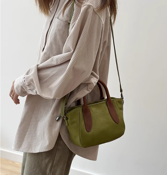 Soft Green Chic Leather Tote