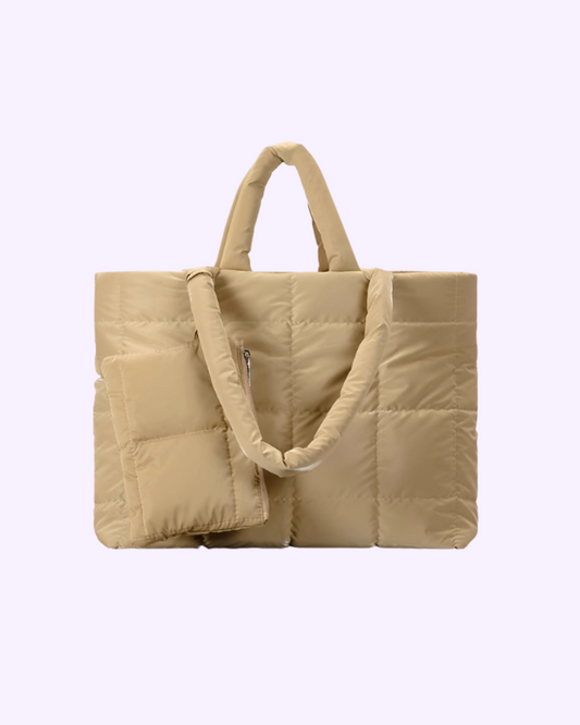 Modern Khaki Puffer Shopper