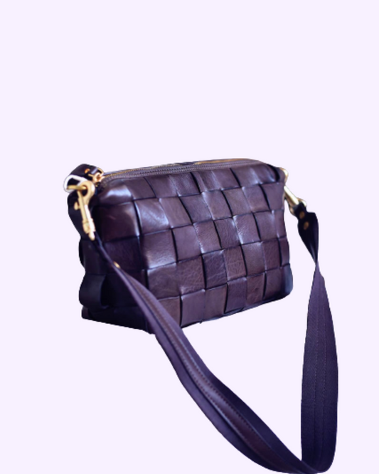 Luxe Coffe Weave Leather Bag