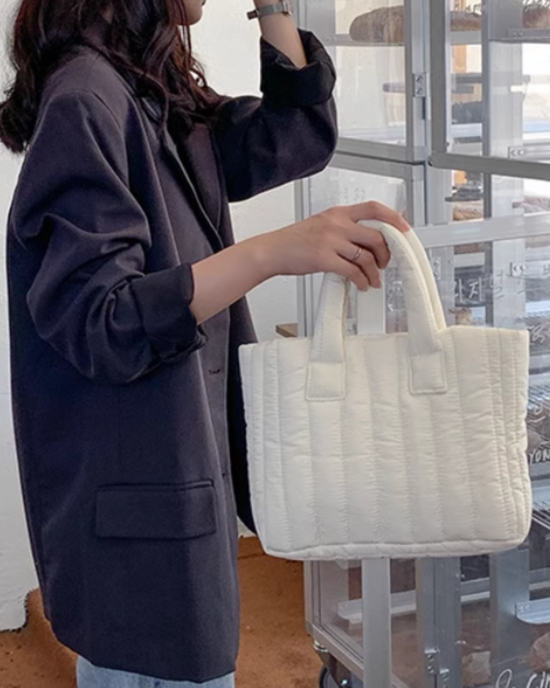 Urban White Puffer Mini Tote