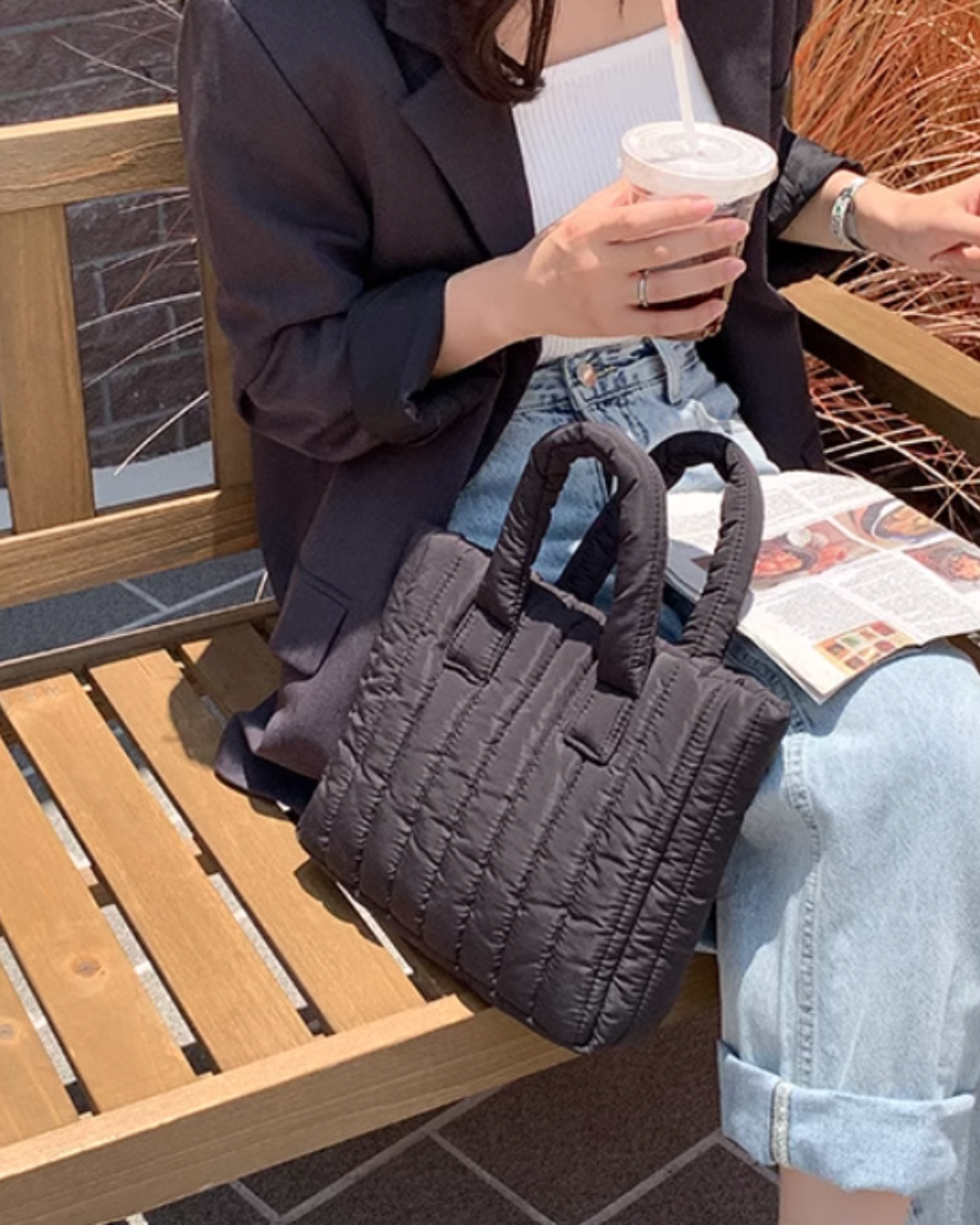 Urban Black Puffer Mini Tote