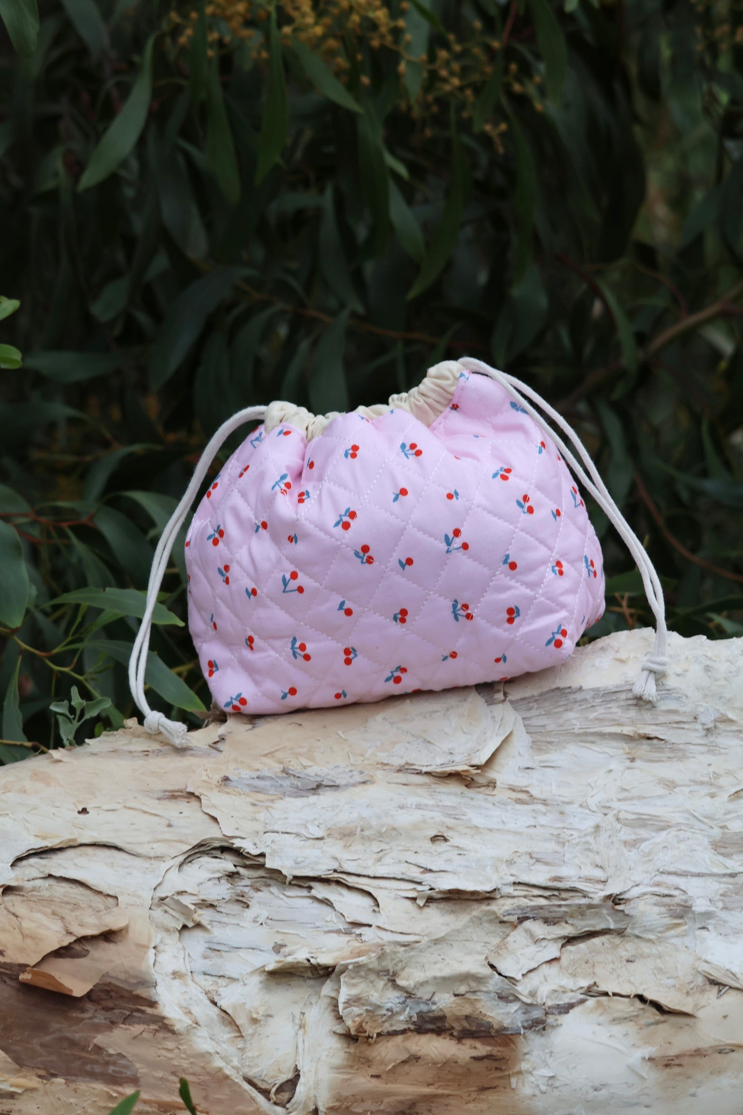 Mini Cherry Quilted Tote