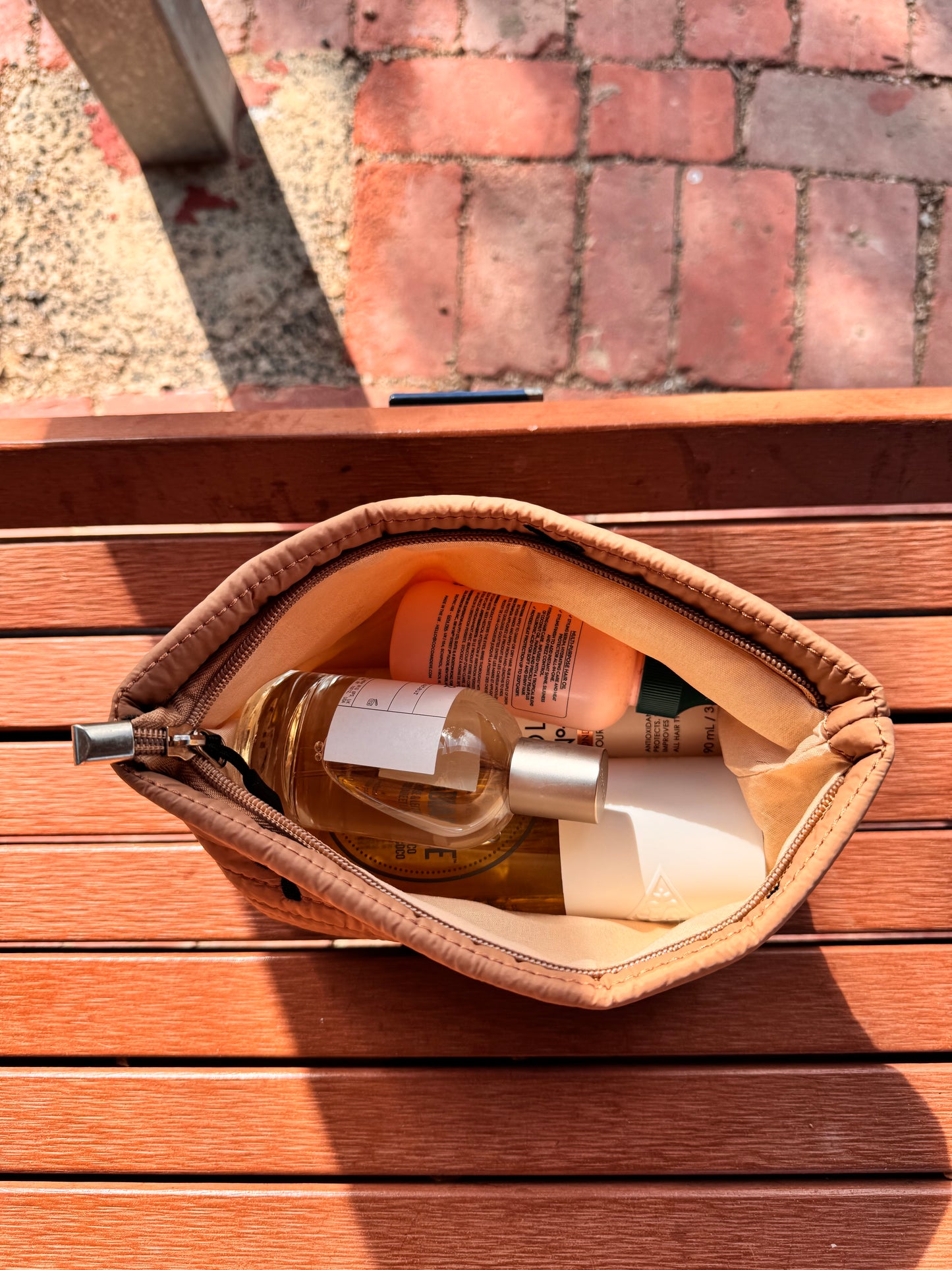 Amara Blush Nylon Bag - Brown