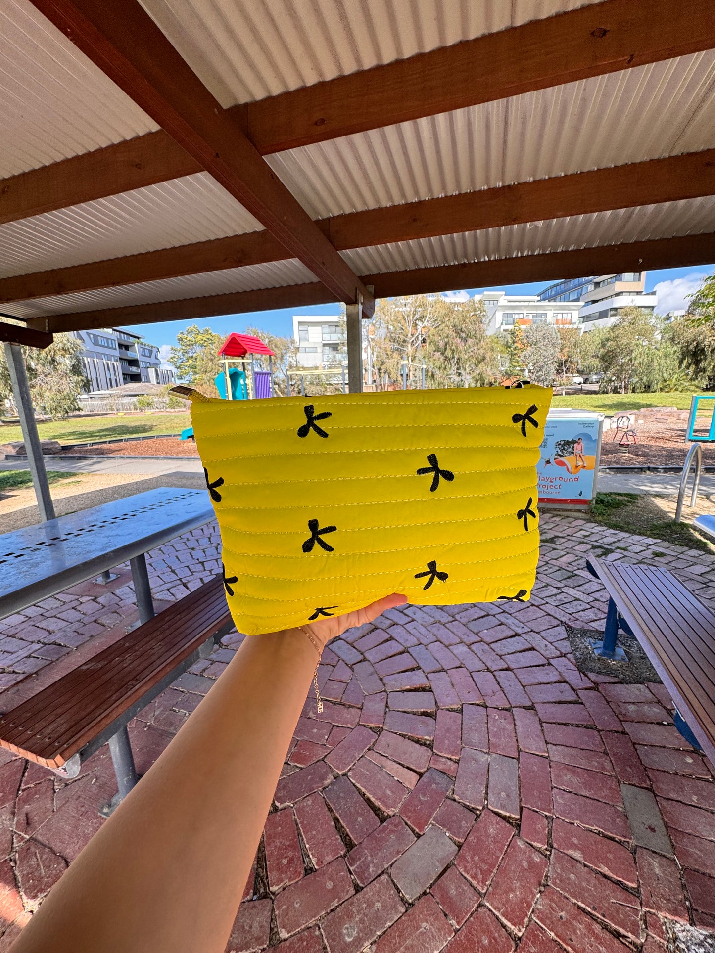 Amara Blush Nylon Bag - Yellow