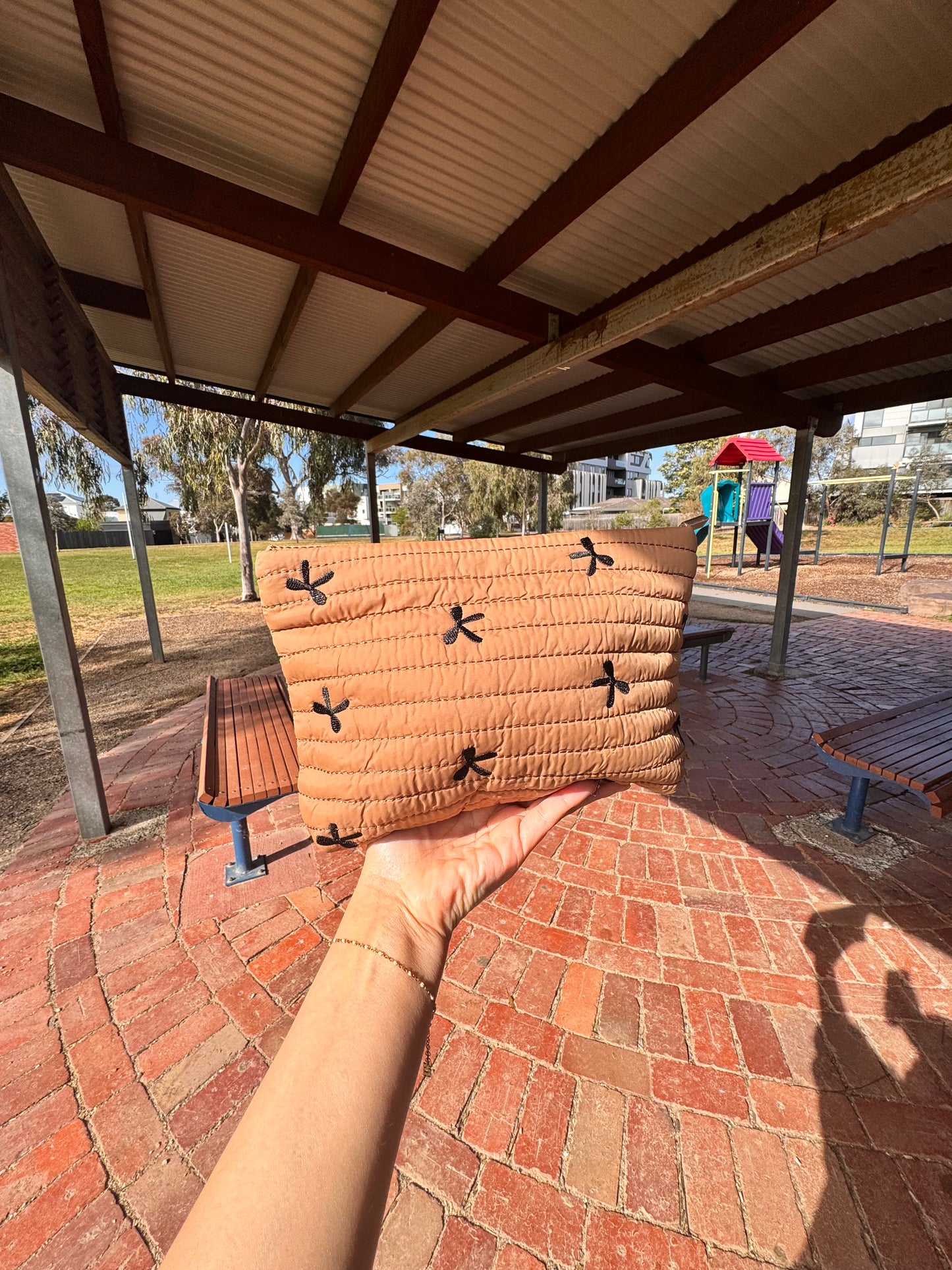 Amara Blush Nylon Bag - Brown